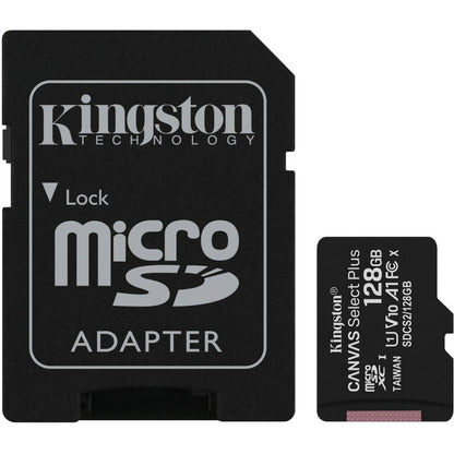 Cartão Memória Kingston Canvas Select Plus C10 A1 UHS-I microSDXC 128GB + Adaptador SD Exclusivo Online - RMCLICK 