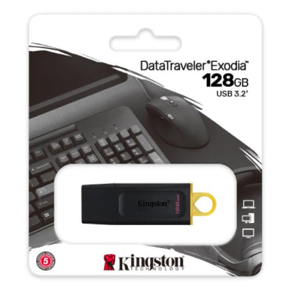 Pen Drive Kingston DataTraveler Exodia 128GB USB 3.2 Preta Exclusivo Online - RMCLICK 