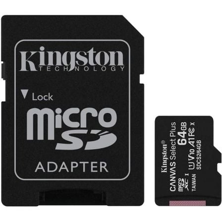 Tarjeta de Memória Kingston / 64GB / microSD XC / Classe 10 / 100MBs / Adaptador Exclusivo Online - RMCLICK 